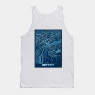 Detroit - Michigan Peace City Map Tank Top